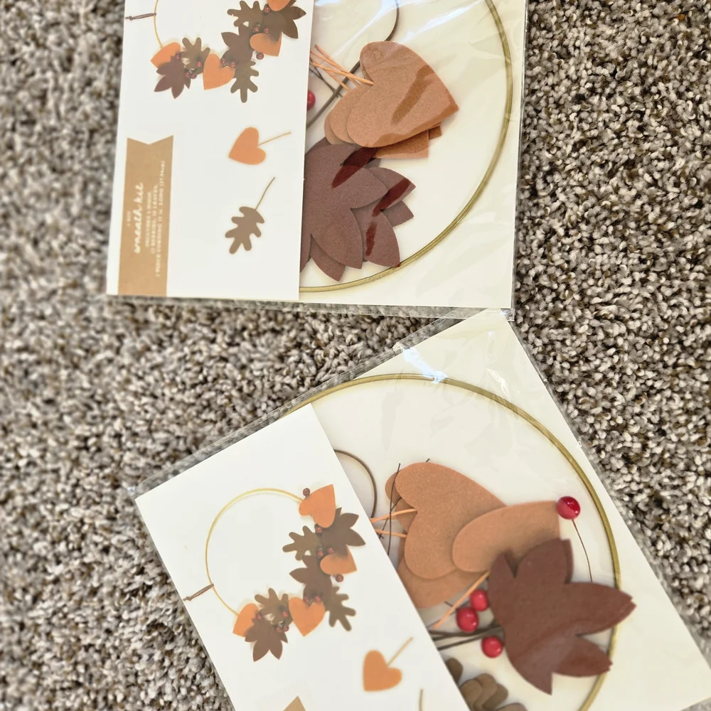 Target Autumn Leaf and Heart Wall Decor Set - Brown and Orange